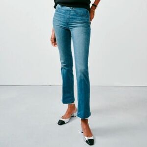 NWT Spanx Denim Cropped Kick Flare Pant in Vintage Indigo extra large petite